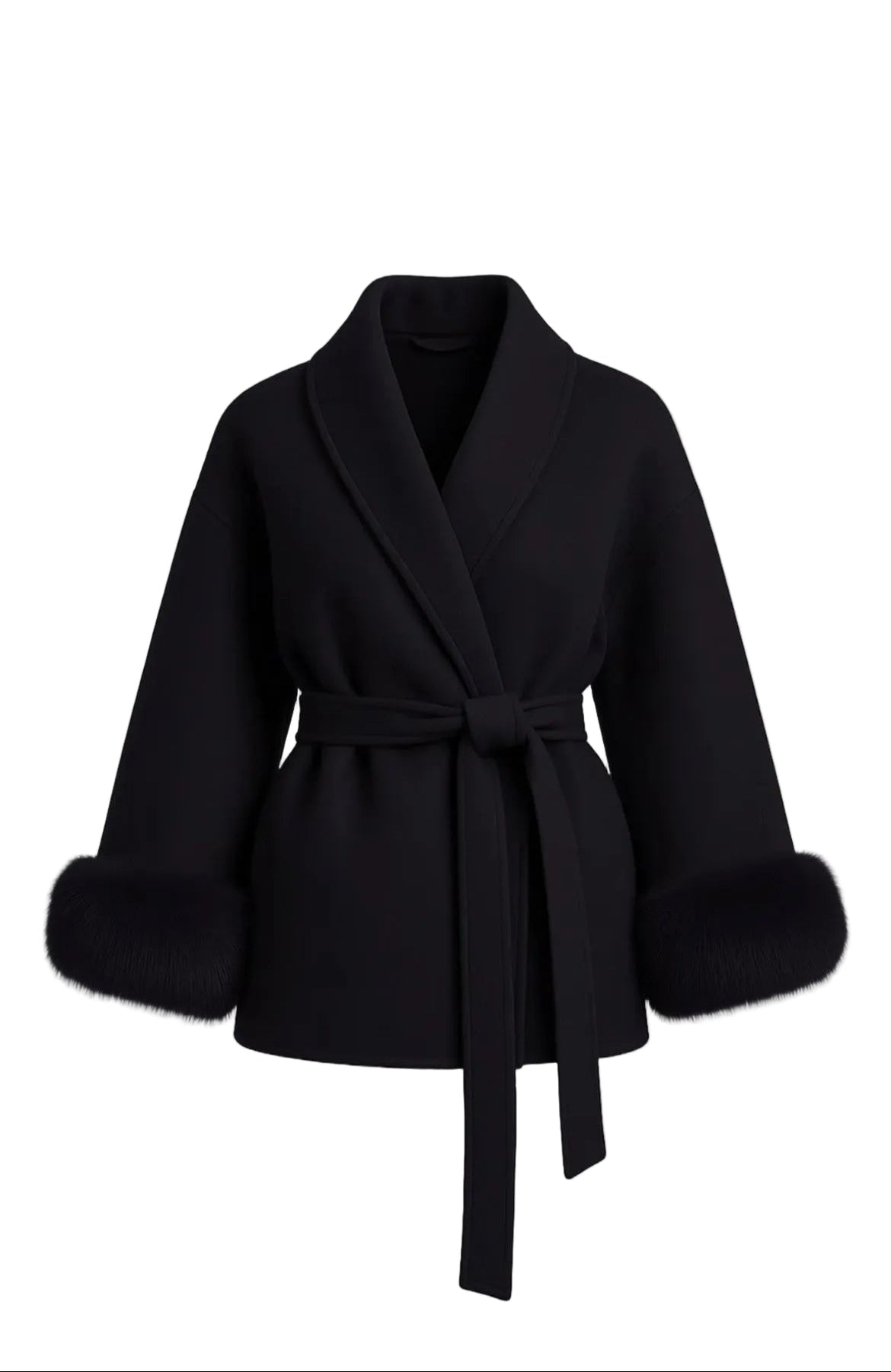High Quality Vox Fur Jacket - Cherry Red / Beige / Black