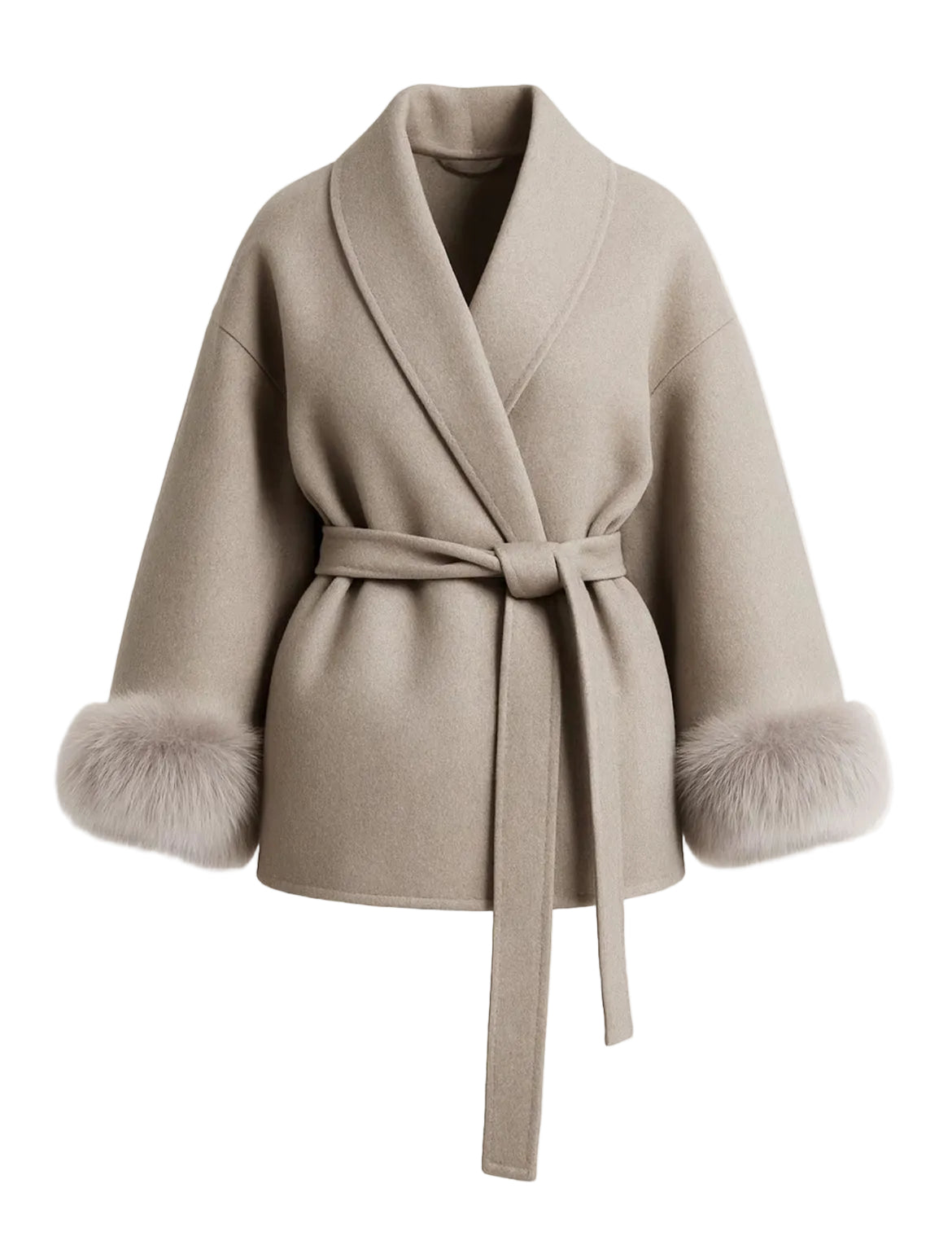 High Quality Vox Fur Jacket - Cherry Red / Beige / Black