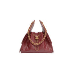 CC Leather Bag - BLACK/ BURGUNDY/ BEIGE