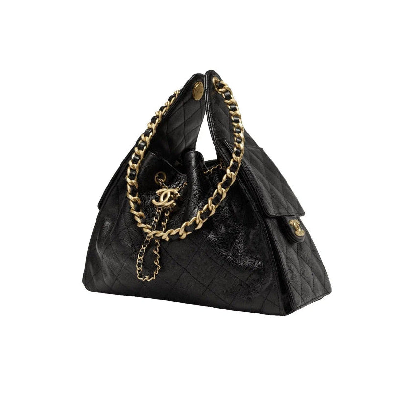 CC Leather Bag - BLACK/ BURGUNDY/ BEIGE